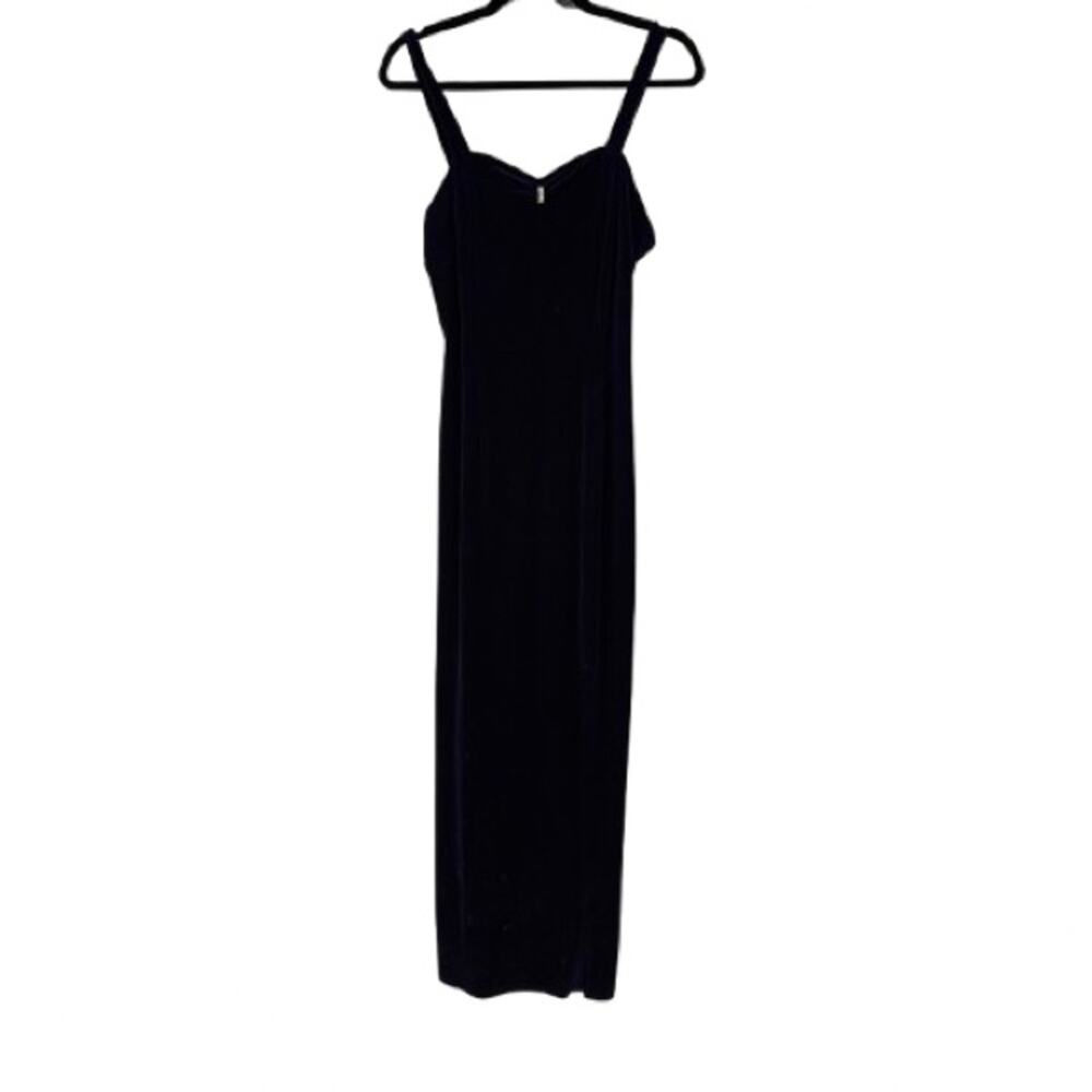 Vintage 90’s Onyx Nite Dark Purple Velvet Sexy Formal Dress Sweetheart Neckline